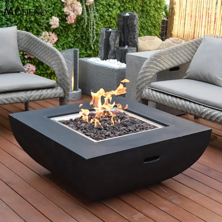 MODENO Modern Decorative Firetable Patio Fire Pit Gas Propane square