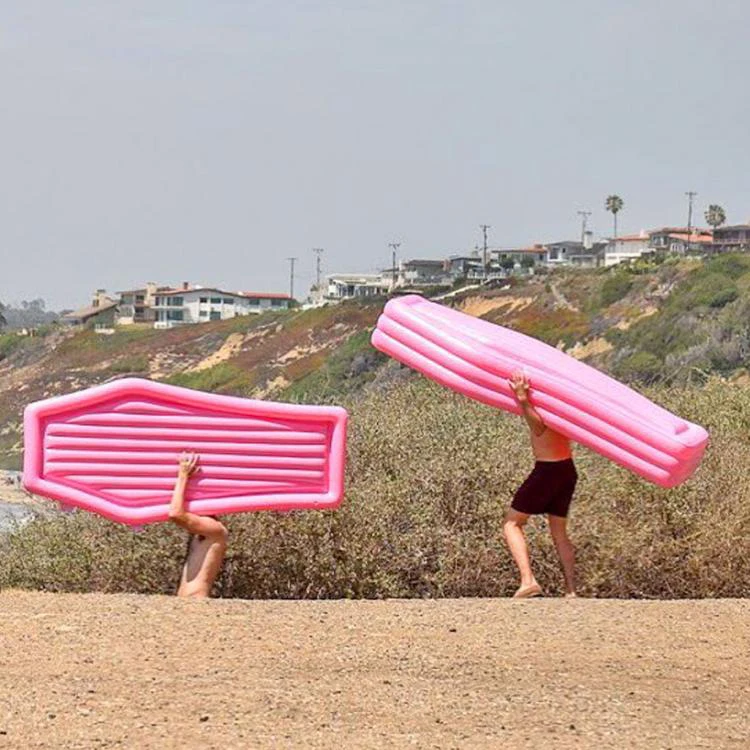 2019 custom promotional gifts inflatable coffin pool float for holiday