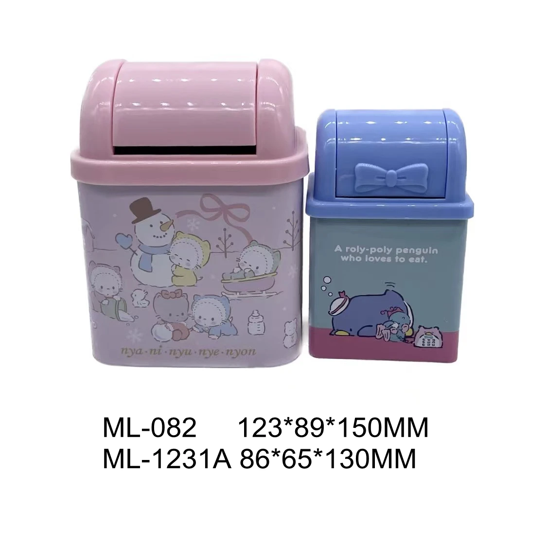 Factory Customized Mini Metal Trash Can with Plastic Swing-Top Lid 400 ML for Counter Tin Garbage Bins