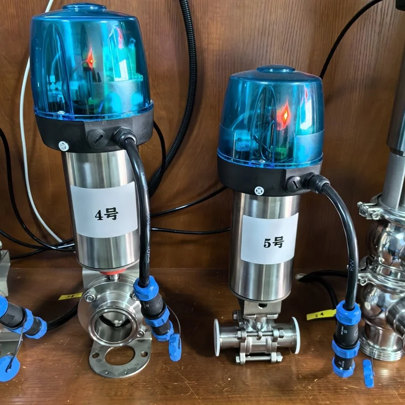 Ball valve/ butterfly valve with Intelligent pneumatic actuator Sanitary Grade 304 Stainless Steel