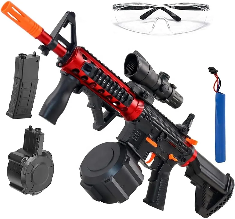 KK New M4A1 92CM Electric Gel Ball Blaster,Automatic And Manual Mode Splatter Blaster For Outdoor Activities Shooting Team Games