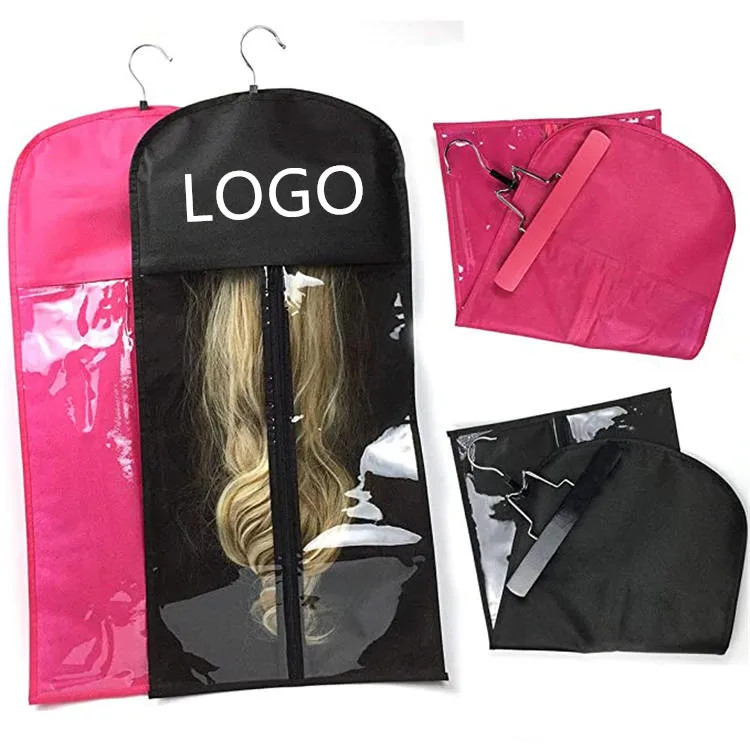 Custom Logo Hair Extension Storage Suit Case Bag Zipper Bag with Hanger