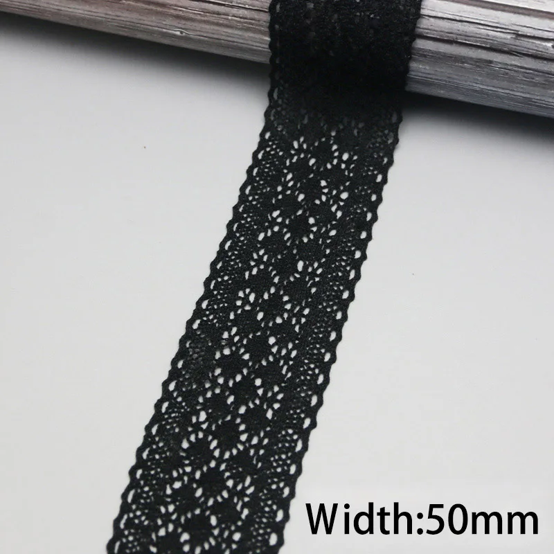 Cotton Embroidered Trim Sewing Handmade Craft Ribbon Materials Black Lace Fabric