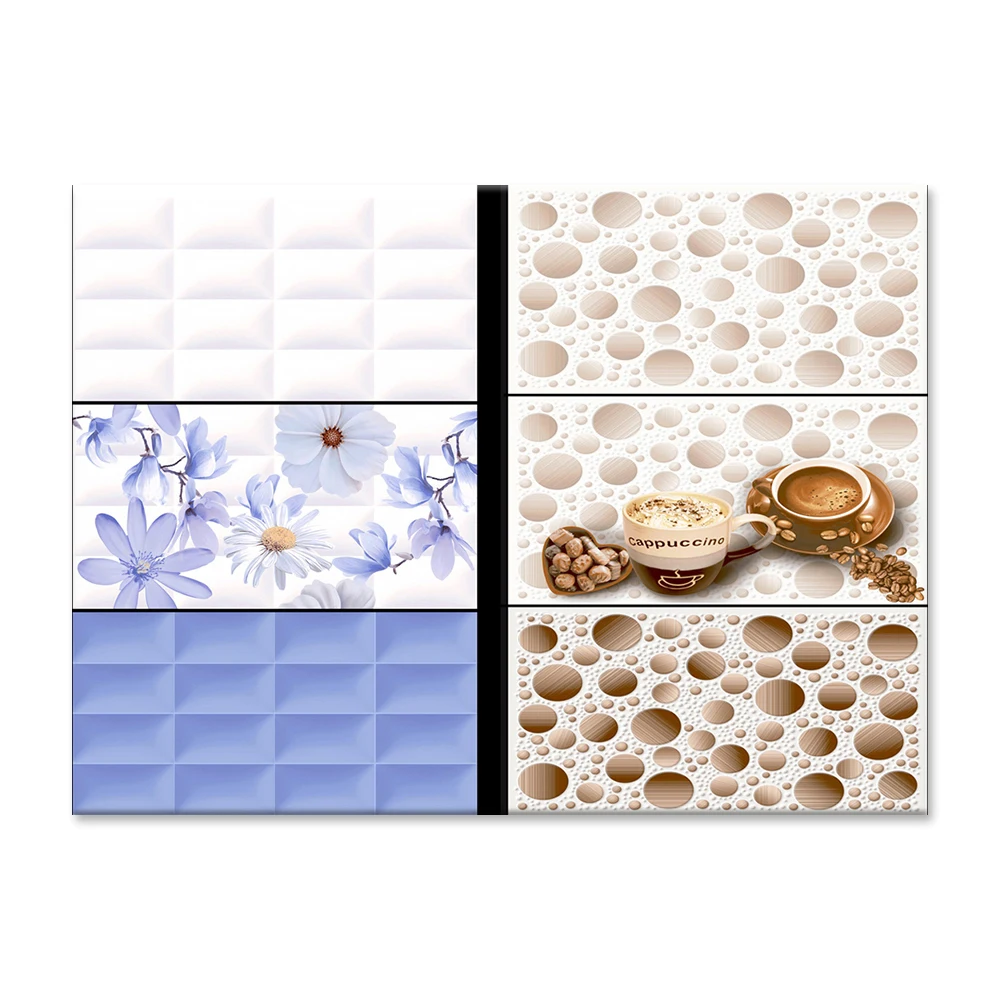 Toilet ABC Wall Ceramic Tile Bathroom Blue and White Ceramic Tiles
