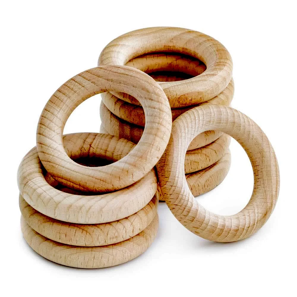LoveBond Wholesale Wholesale Custom Bracelets Teether Natural Beech Wooden Teething Ring Baby Toys