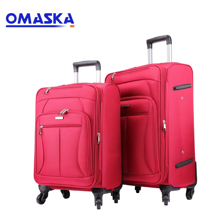Пользовательские водонепроницаемый нейлон красный 4 колеса застежка молния, масштабных дорожных чемоданов, набор багажных чемоданов (62445307377)