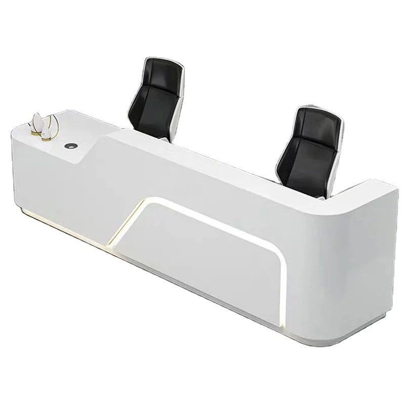 Customized Glass Top Salpn Beauty Salon Bar Reception Desk Suppliers