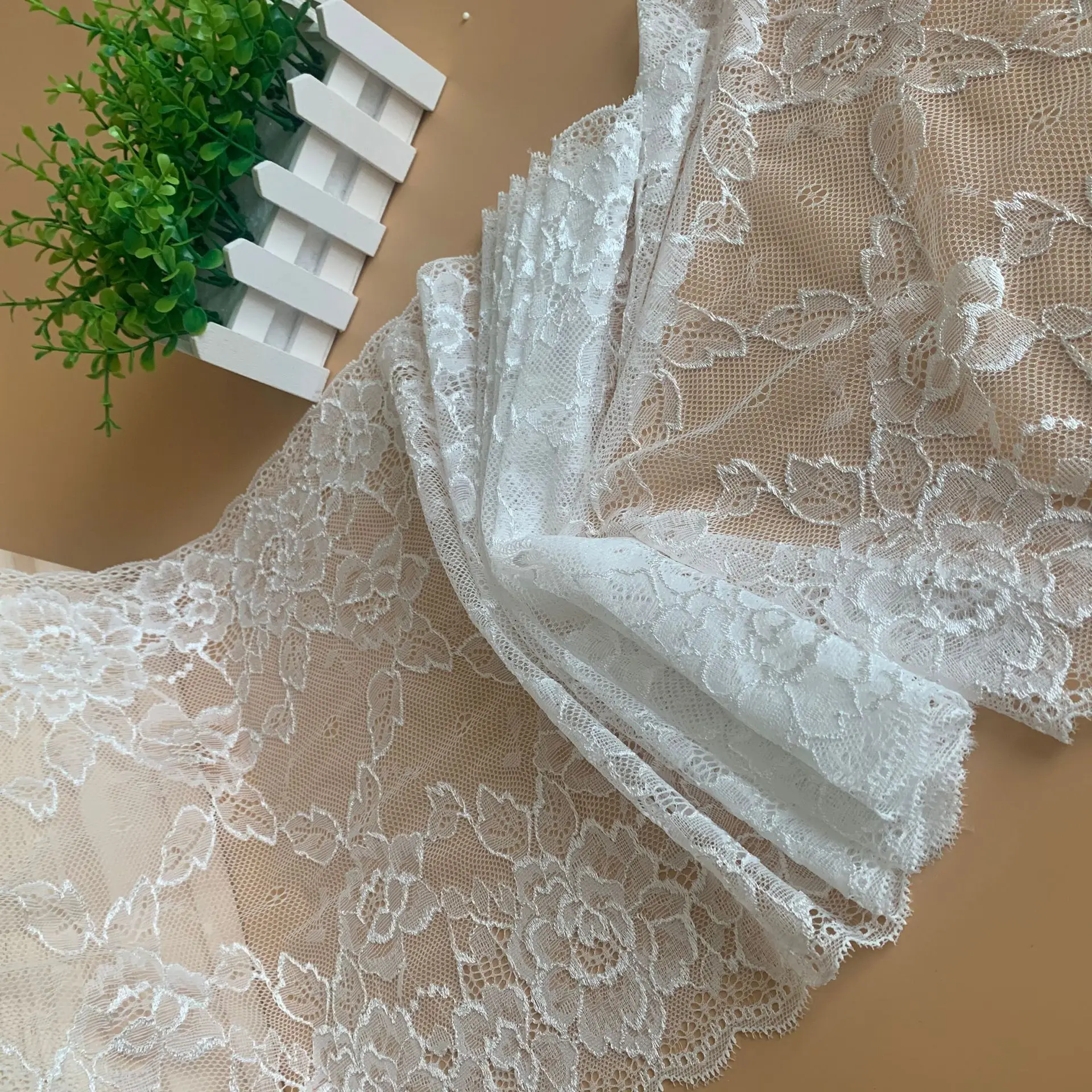 30cm wholesale Soft Elastic lace trim Spandex /Nylon Jacquard lycra  lace for lingerie