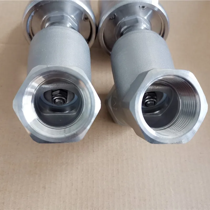 DN25 stainless steel normally open thread pneumatic Angle seat valve