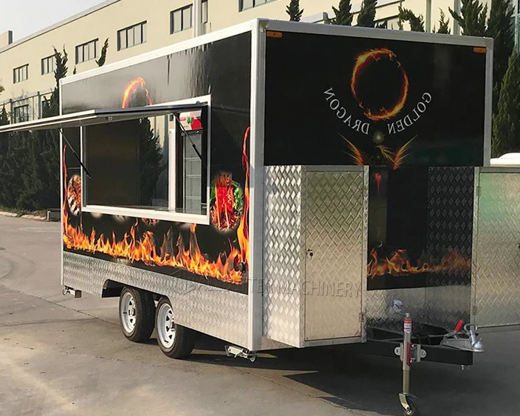 Custom Size Grill Equipment Food Trailer Fast Food Trailer Mobile Tacos Truck Ice Cream Cart BBQ Food Truck