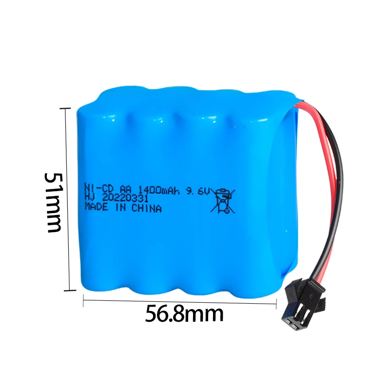 Factory high capacity 9.6V 1400mAh rechargeable nicd AA school bus metal toy vehicles battery packs