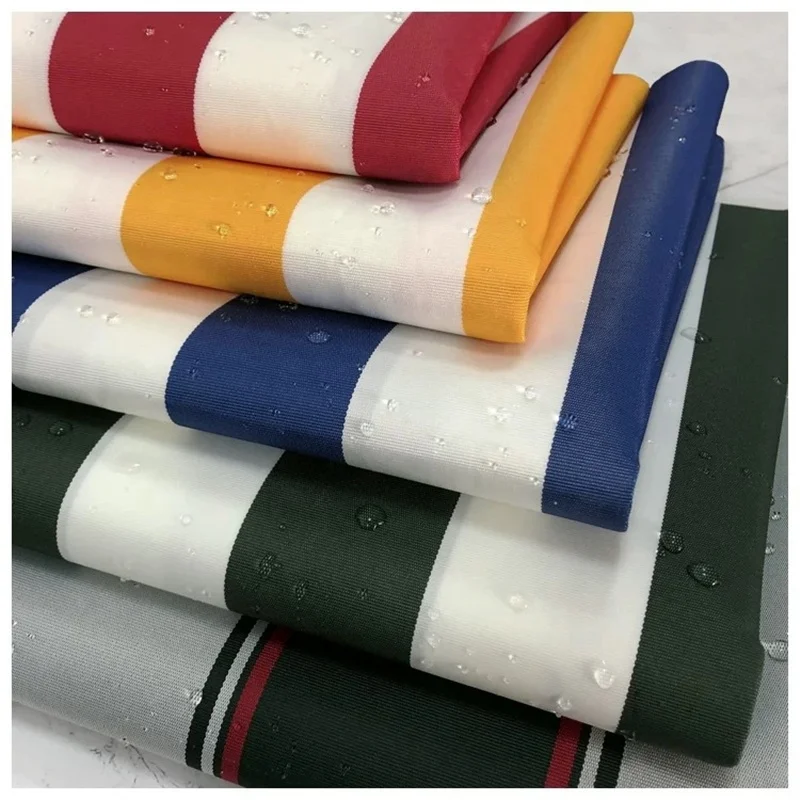 High color fastness good tearing strength acrylic polyester 450D yarn dye stripe oxford fabric for canopy awning beach umbrella