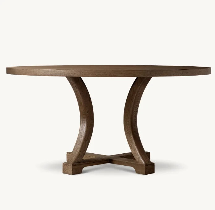 Modern Tables Kitchen Furniture Solid Oak Wood Plank Round Dining Table