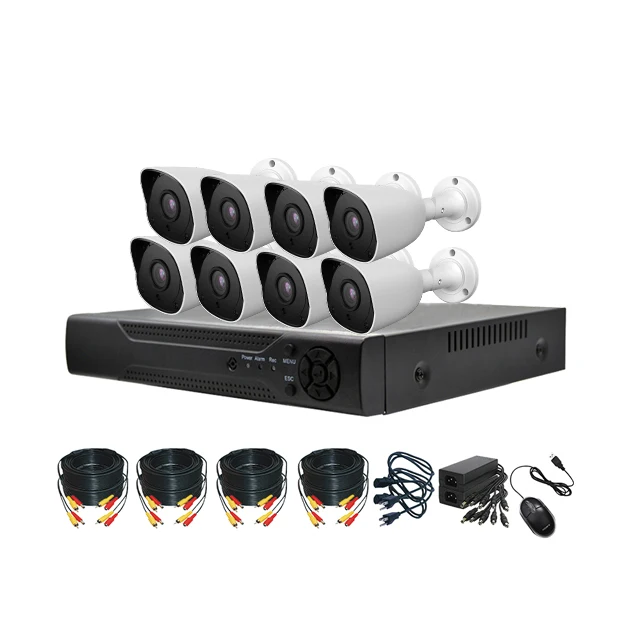 New model H.264 8CH AHD CCTV Camera System xmeye 1080N DVR and 8 camera ahd 1MP/720P with bnc cables