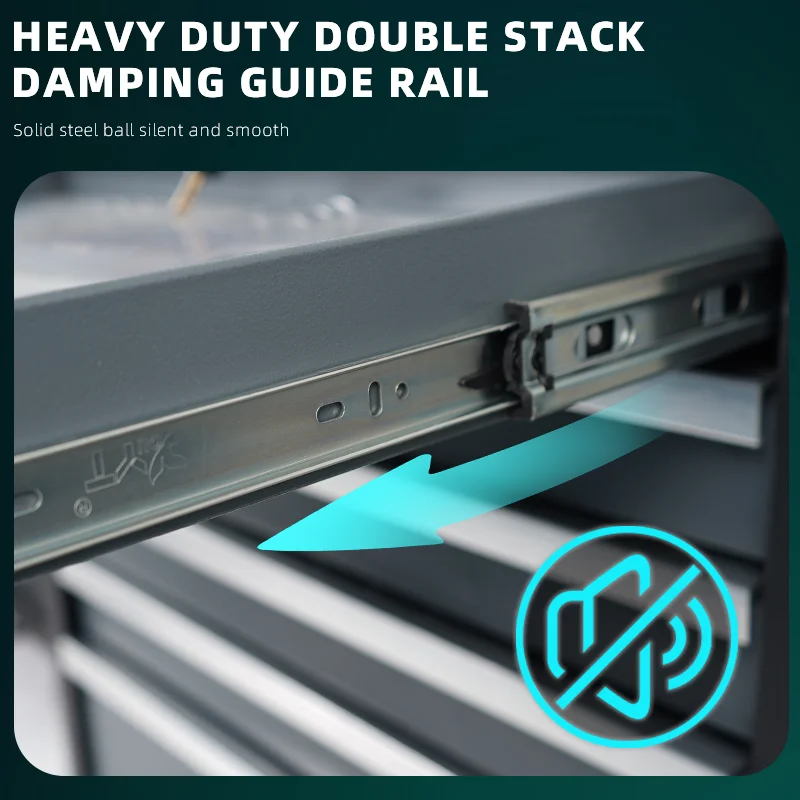 Karjoys 7-Drawer Grey Tool Trolley Iron Auto Repair Workshop Maintenance Tool Cabinet Car Repair Toolbox