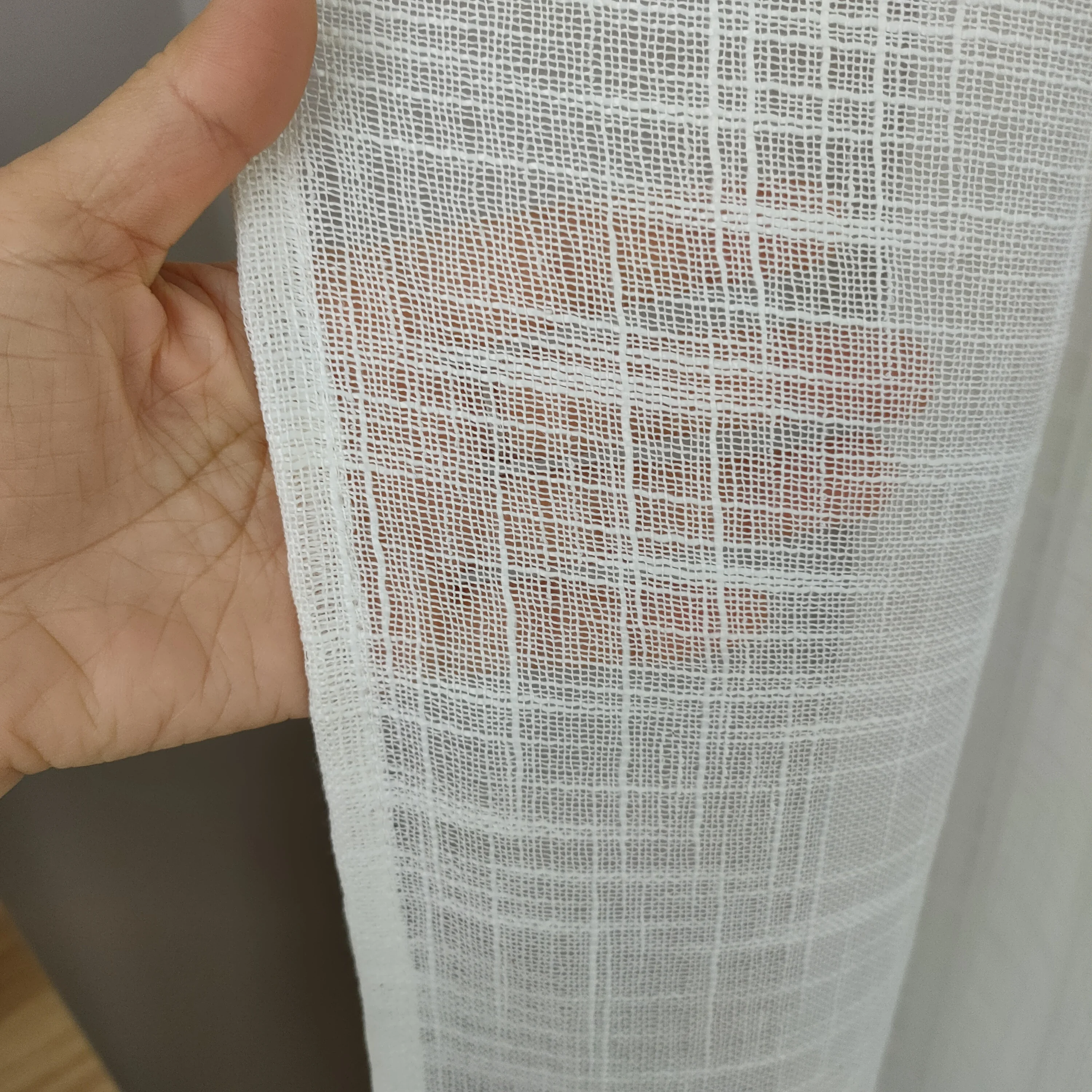 100% Polyester Environmentally Friendly Soft Linen Curtains Living Room Wholesale Sheer White Curtains 108 Inch