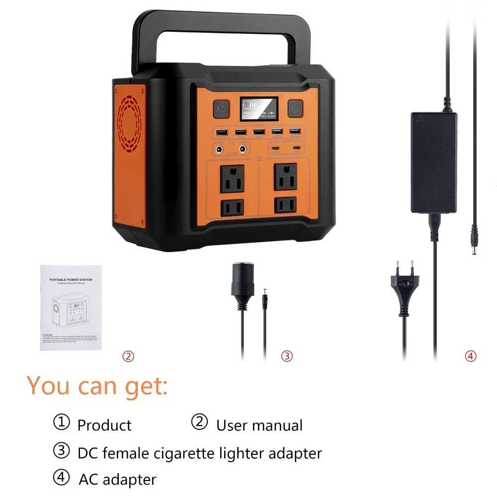 Solor Generator Portable Power Station 300w 296wh Energy Storage Portable Station Power Bank for Camping