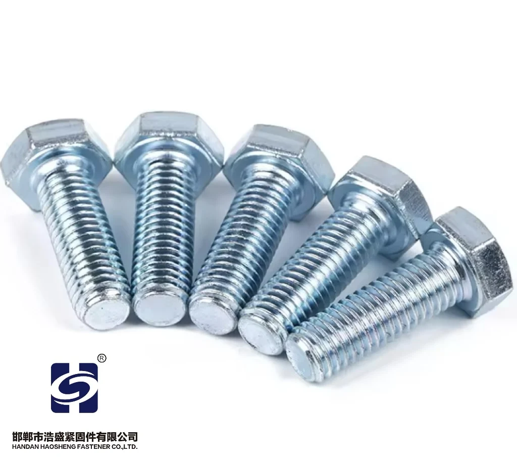 Galvanized Steel Hexagon Head Bolt Grade 8.8 GB5783 M8 14mm Blue Zinc Plated Carbon Steel Full Thread Hex Head Bolt