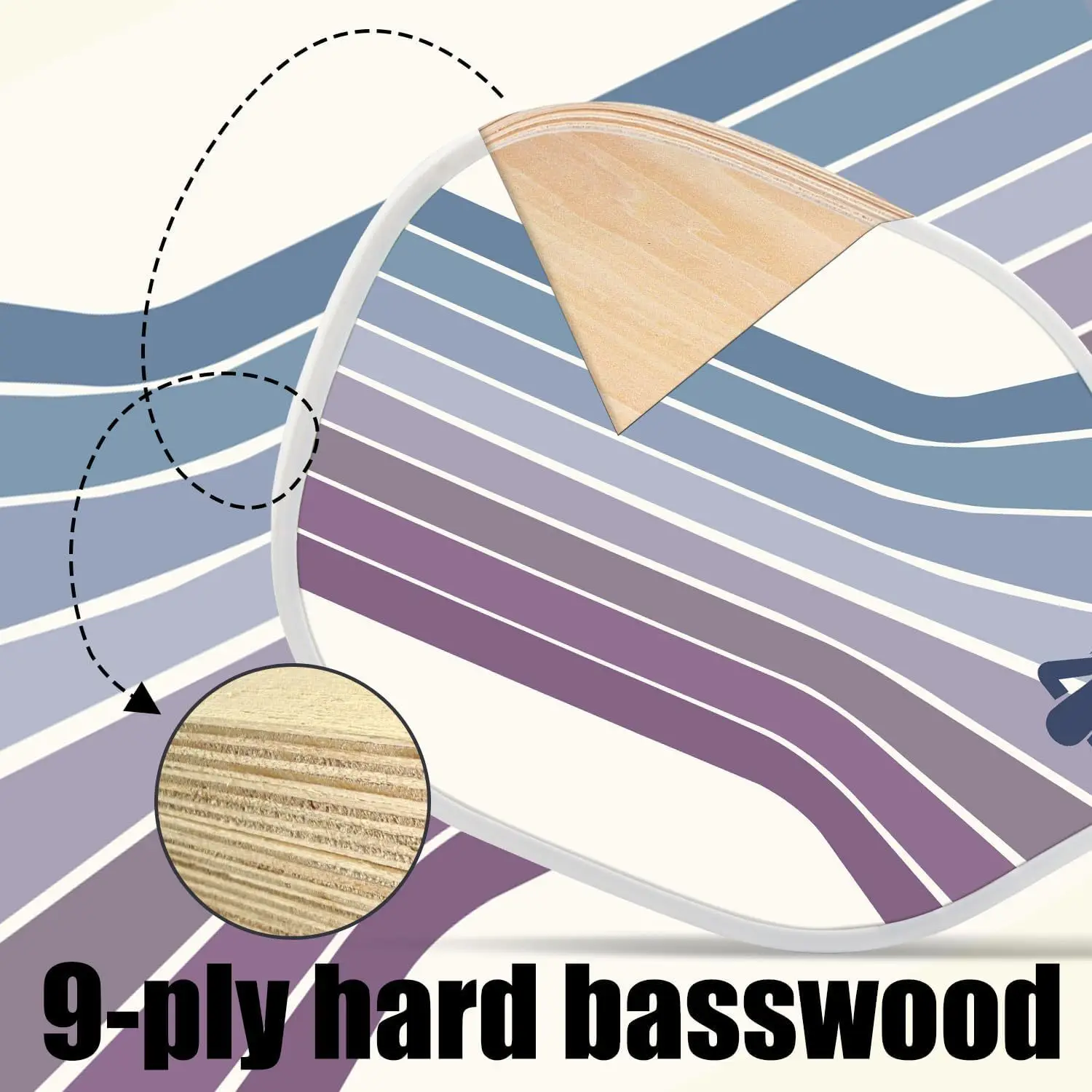 Outdoor Sports Wooden Pickleball Paddle Racket Set Training Entertainment Customizable Adults Children 16mm Thickness PP PE