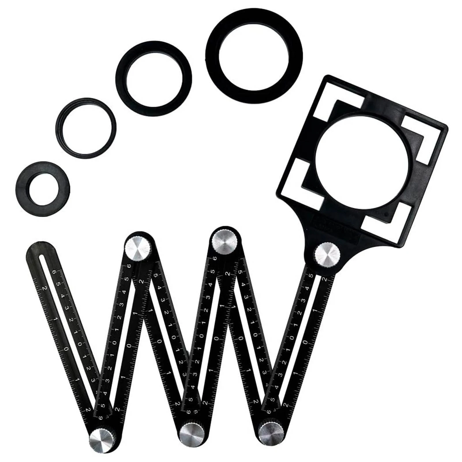 KEGRET High Quality Tile Cutting Hole Locator Angle Adjustable Measuring Tools Six Fold Ruler Angle Measuring