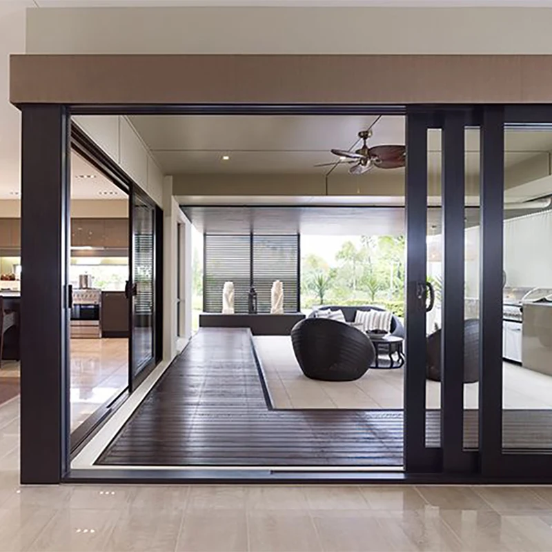 George Black Color Thermal Break Aluminum Doors Glass Hinged Front French Door Exterior Patio