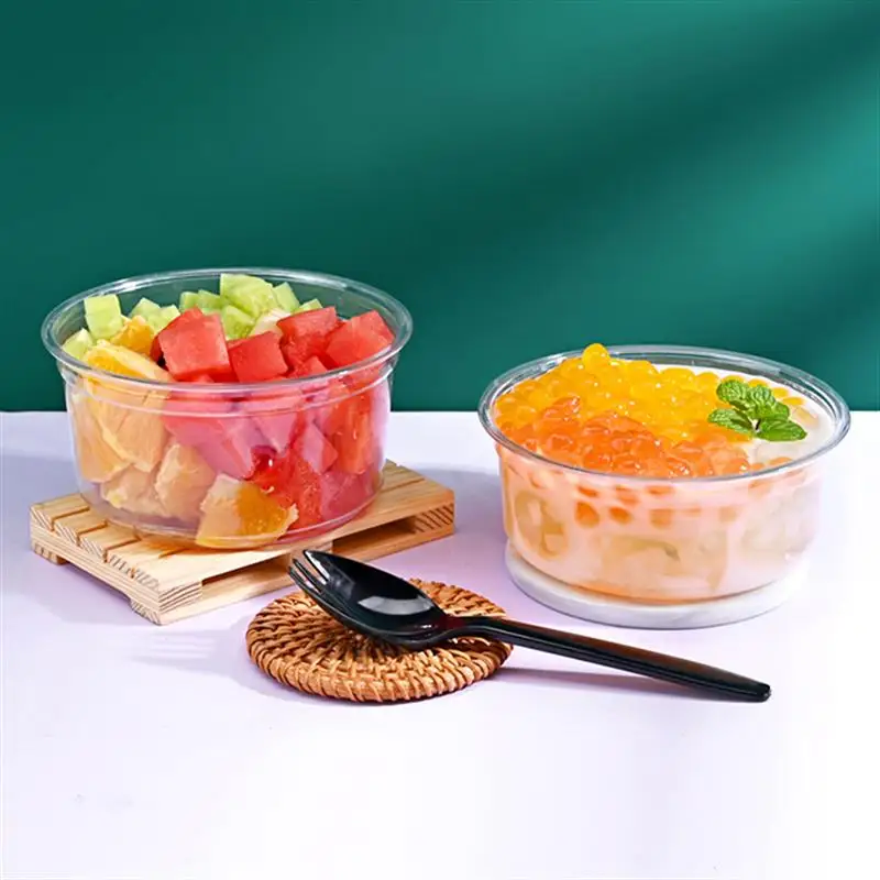 Soup packaging Pearl ice powder , fruit salad box, fermented bean curd special , taro smoothie disposable bowl