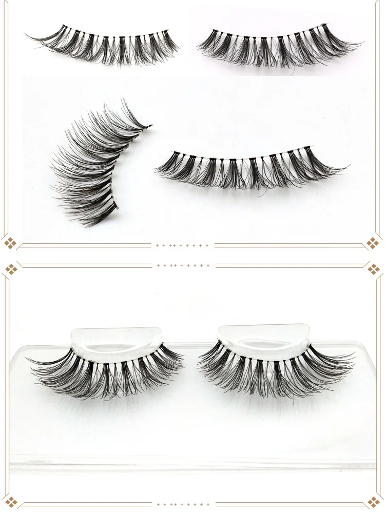 Wholesale hand made false eyelashes human hair lashes private label eyelash
