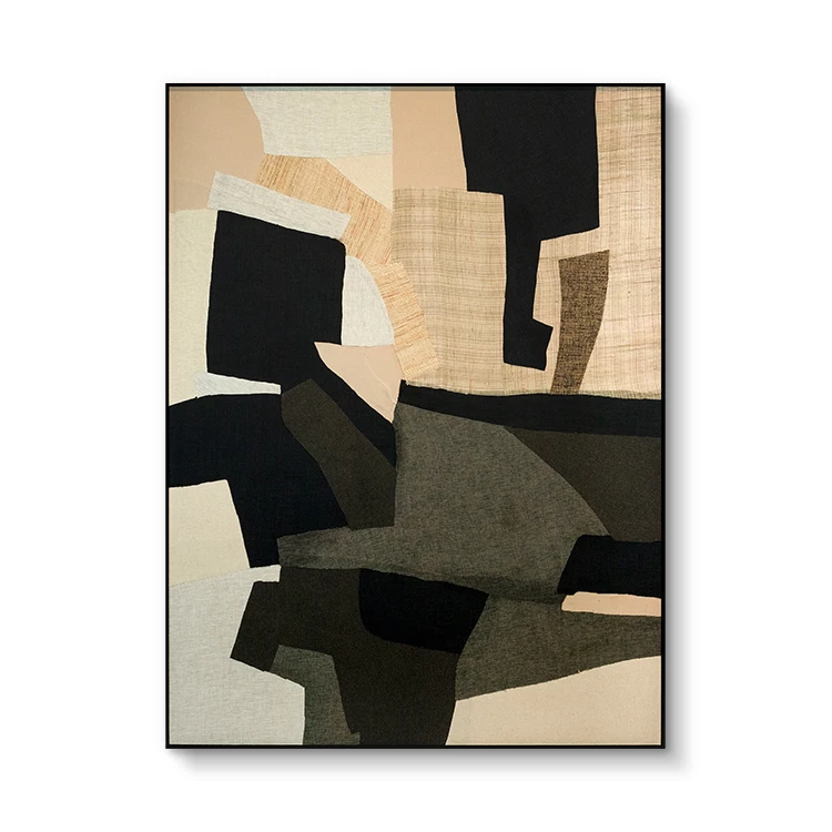 wholesale Handmade fabric collage interior decorative items wall art designs for living room for home
