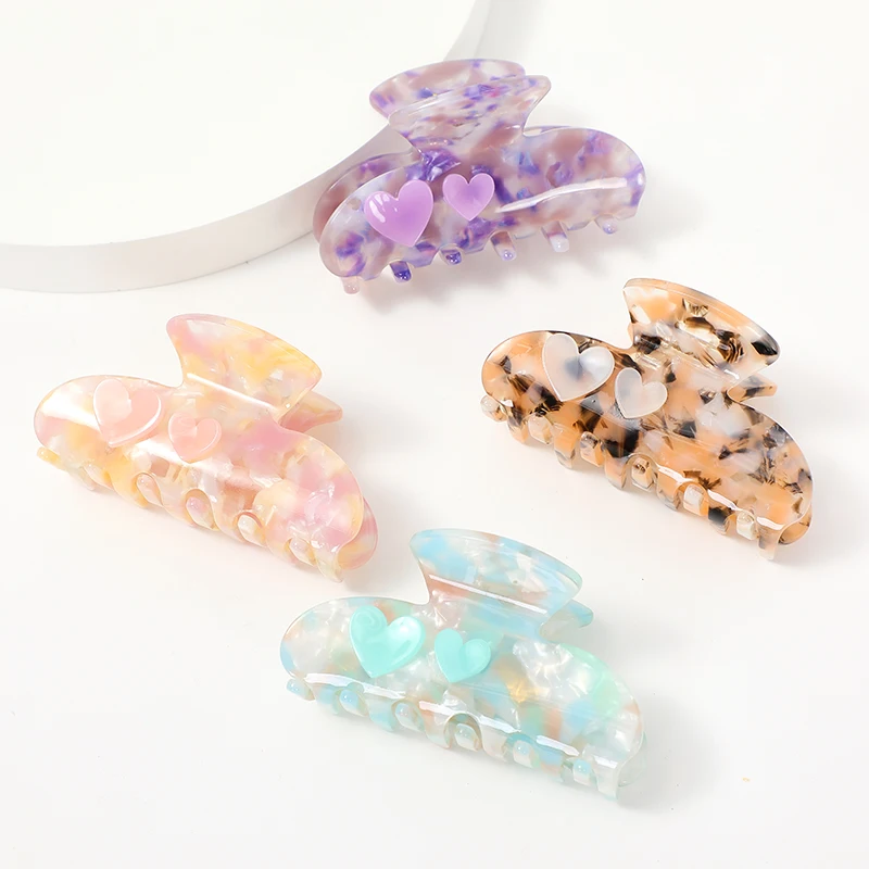 Heart Acetate Makeup Bow Flower Workout Claw Fun Huachi Rhinestone Designer Turban Luxury Claw For Women