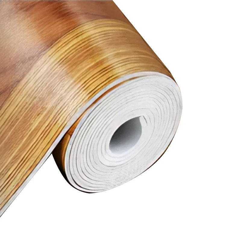 3-4 m Wide PVC Floor Roll Waterproof Non-Slip Sponge Backing Modern Design Style Home Hospital Use Glue Available 2mm 6mm 7mm