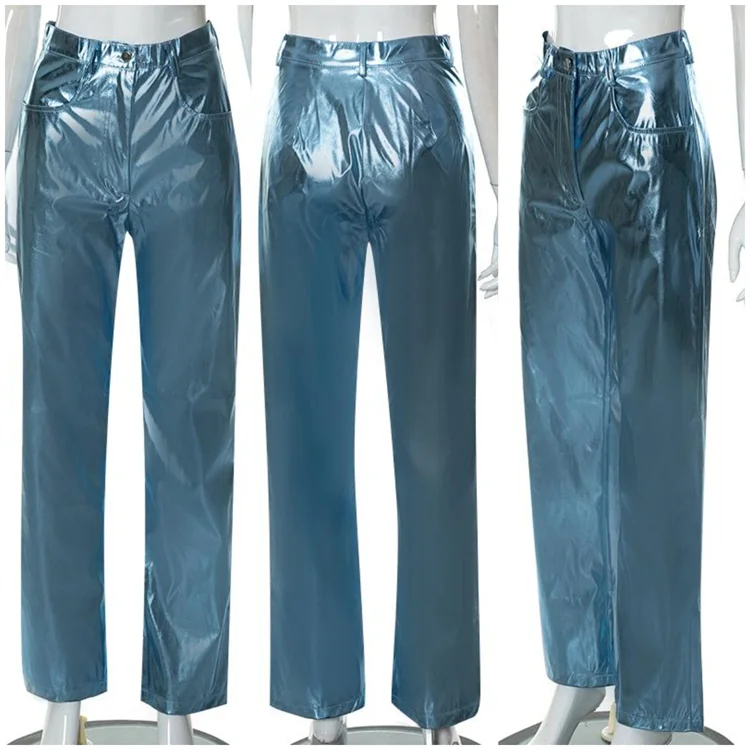 Hot Selling Ladies Y2K Clothing Trousers PU Leather Streetwear Techwear Winter Clothes Long Pants For Women