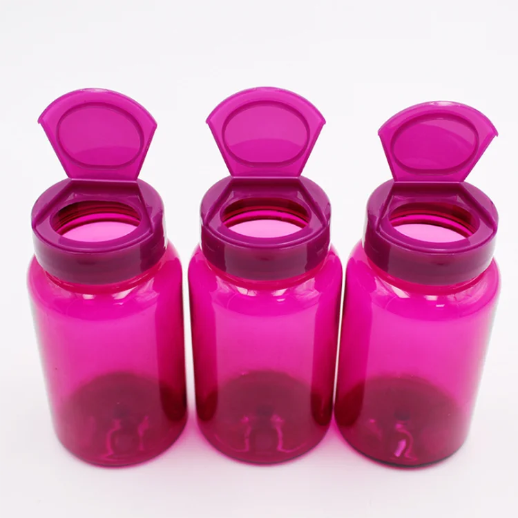 Factory Sale Pink Green Blue Child Resistant Reversible Plastic Capsules Health Care Pharmaceutical Vitamins Pill Bottles