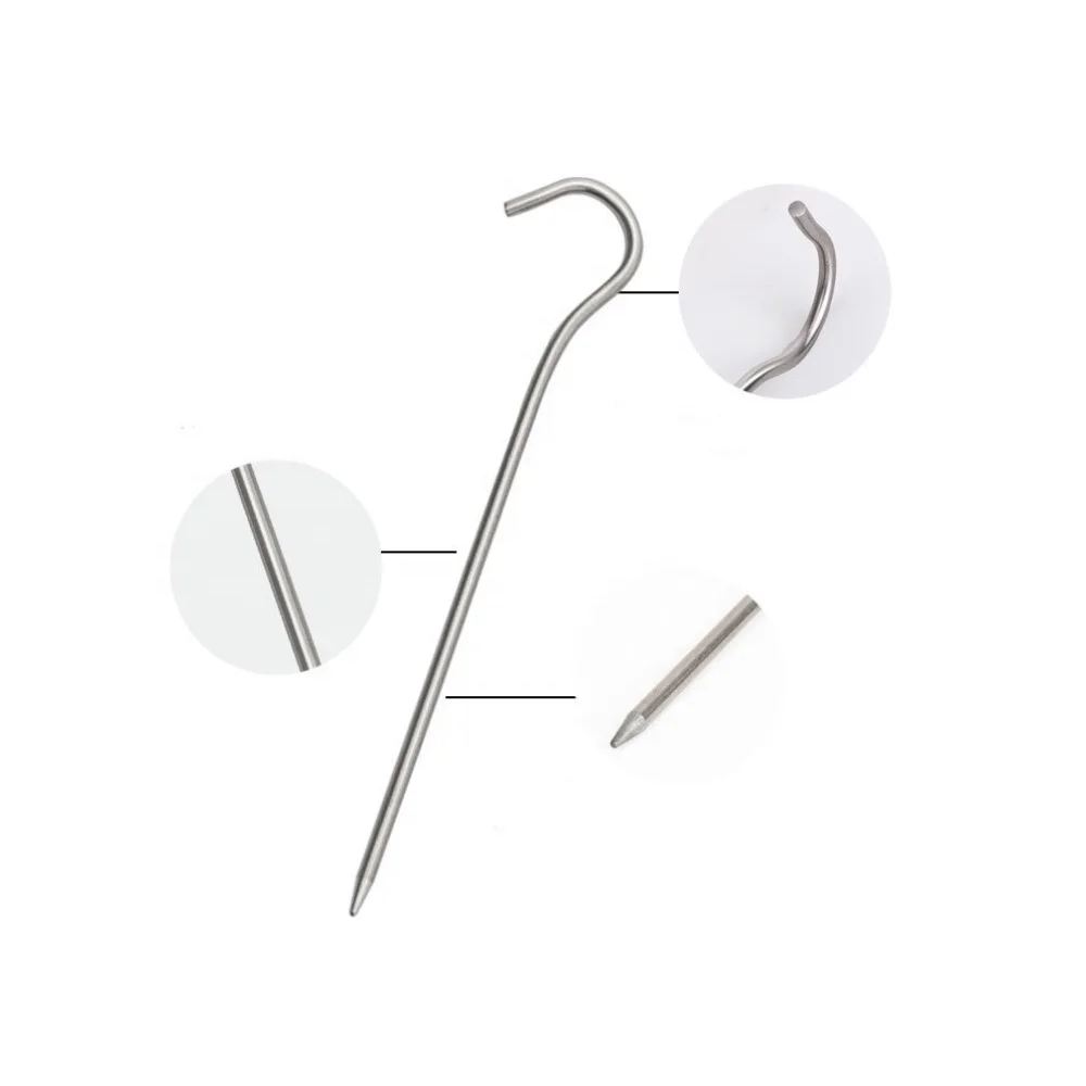 Wildrex Titanium Outdoor Camping Hiking Climbing Question mark Shape Stakes ultralight Tent pegs