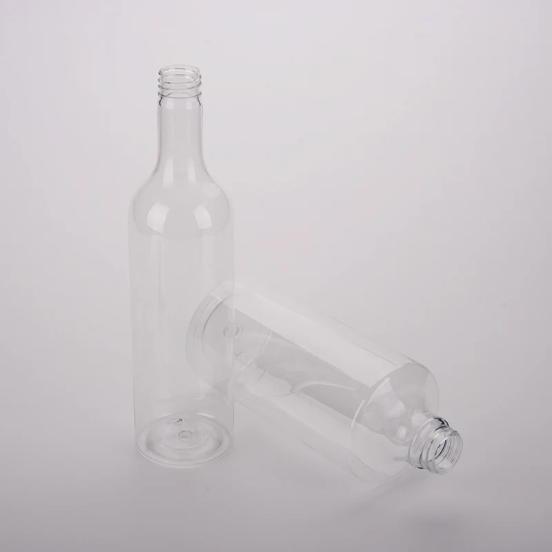 Personalizadas Recyclable Long Neck PET 750 ML Plastic Wine Empty Bottles 750ML