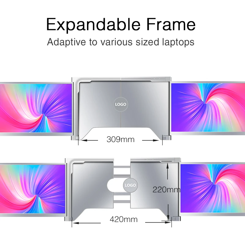 Korea Appearance Patent FULL HD 1920 1080 IPS HDMI Type C light portable double screen laptop For Business and gaming