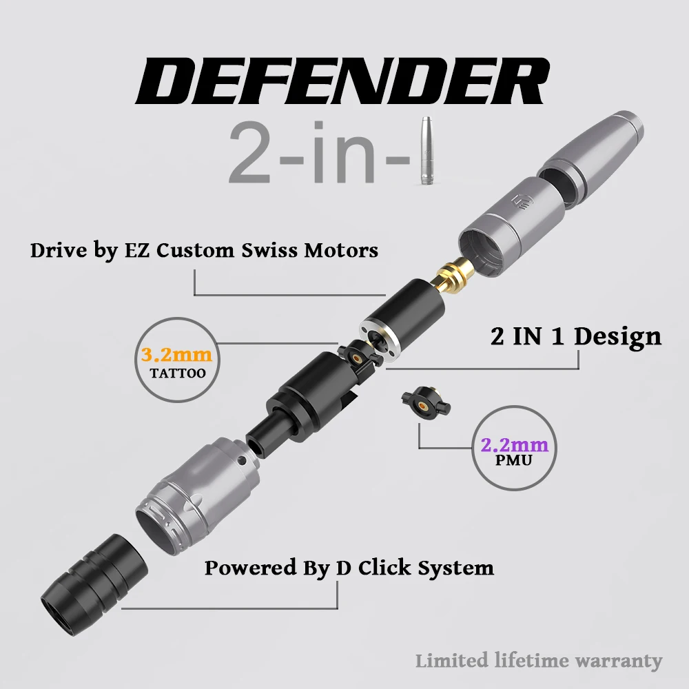 Швейцарские двигатели EZ Defender 2 в 1 двухтактная машинка для перманентного