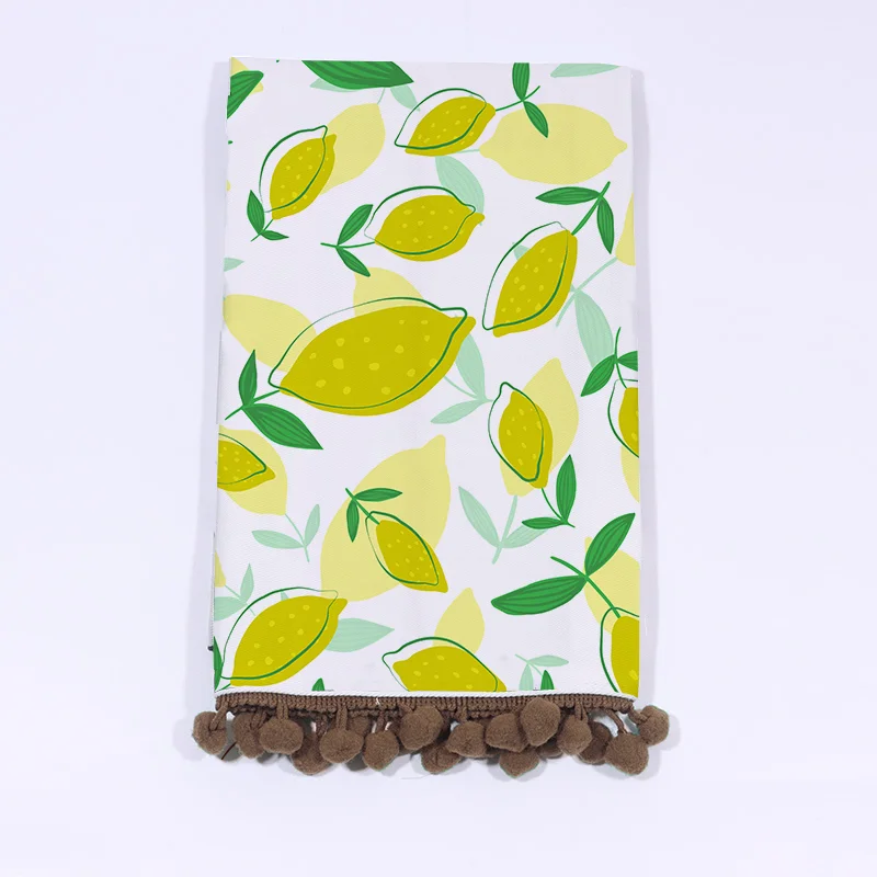 HOSHOM Floral Pattern Decorative Hand Drying Tea Towels Cotton Cleaning Cloth Kitchen Towels
