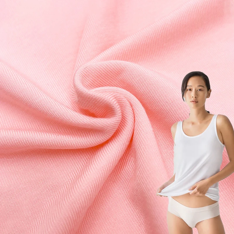 Wholesale Knit Breathable Soft Dyed 60S 135GSM 95% Lyocell Tencel 5% Spandex Lycra Jersey Fabric For Underwear