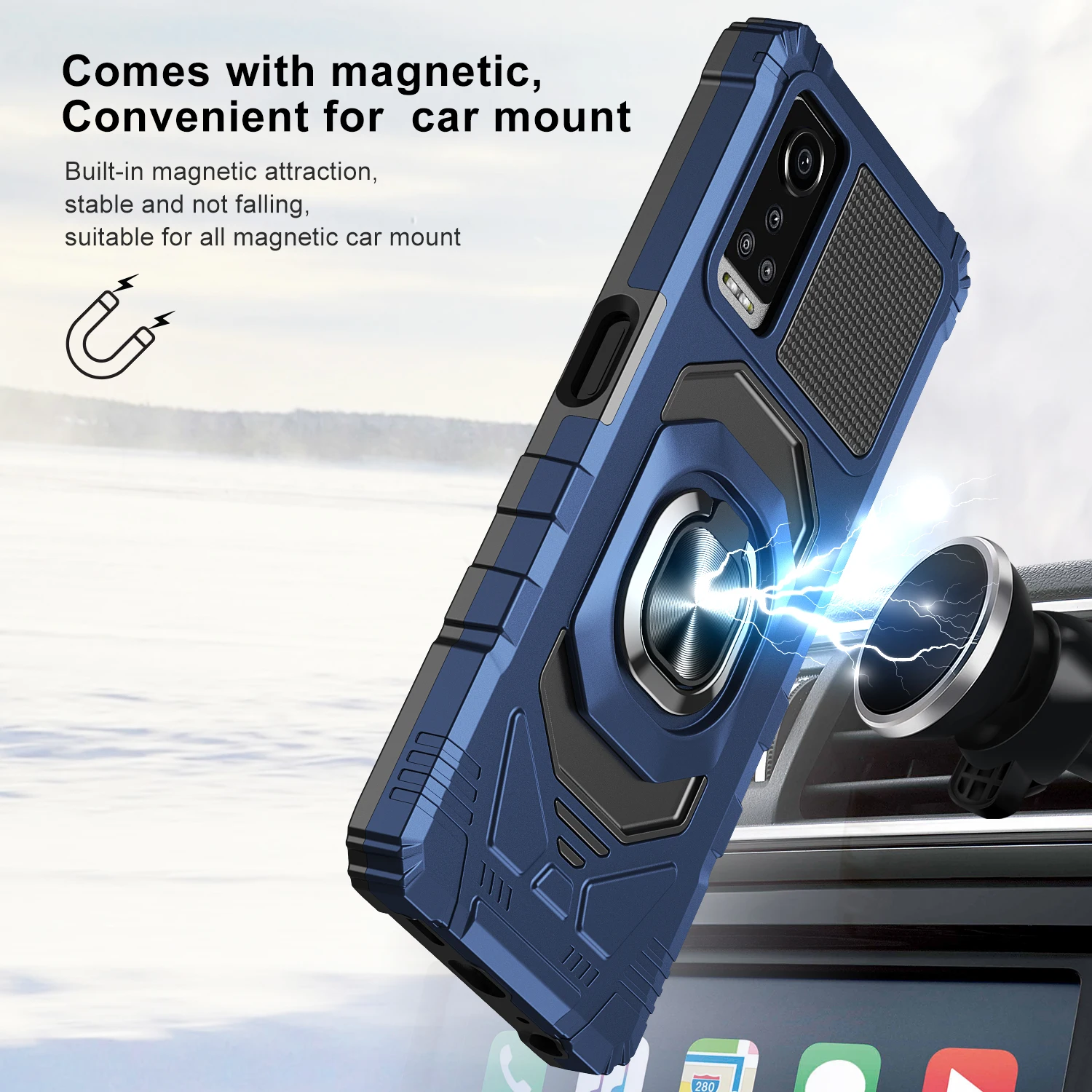 Grade Magnetic Car Mount Ring Holder case for Blu G91 Max Durable shockproof hybrid Cover