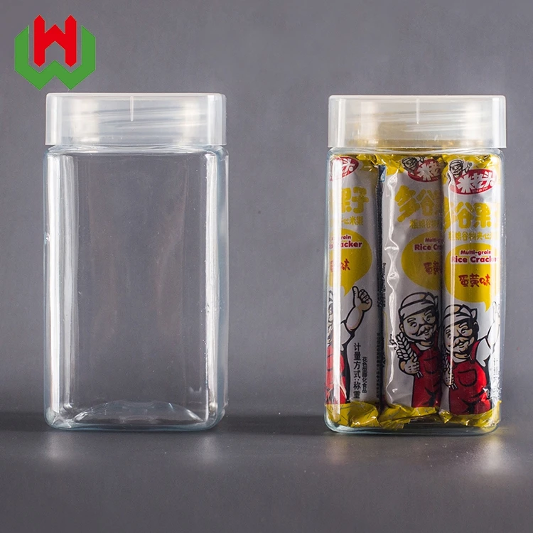 Transparent Round PET Jar Eco-Friendly 500ml Capacity Empty Candy Plastic Container for Stickers Noodles Cream Cookie Usage