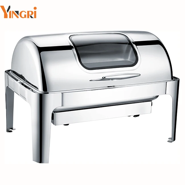 723GHKS Chaffing Dishes Buffet Catering Stainless Steel  Food Warmer Gold Hydraulic Chef Chafing Dish Buffet Set For Catering