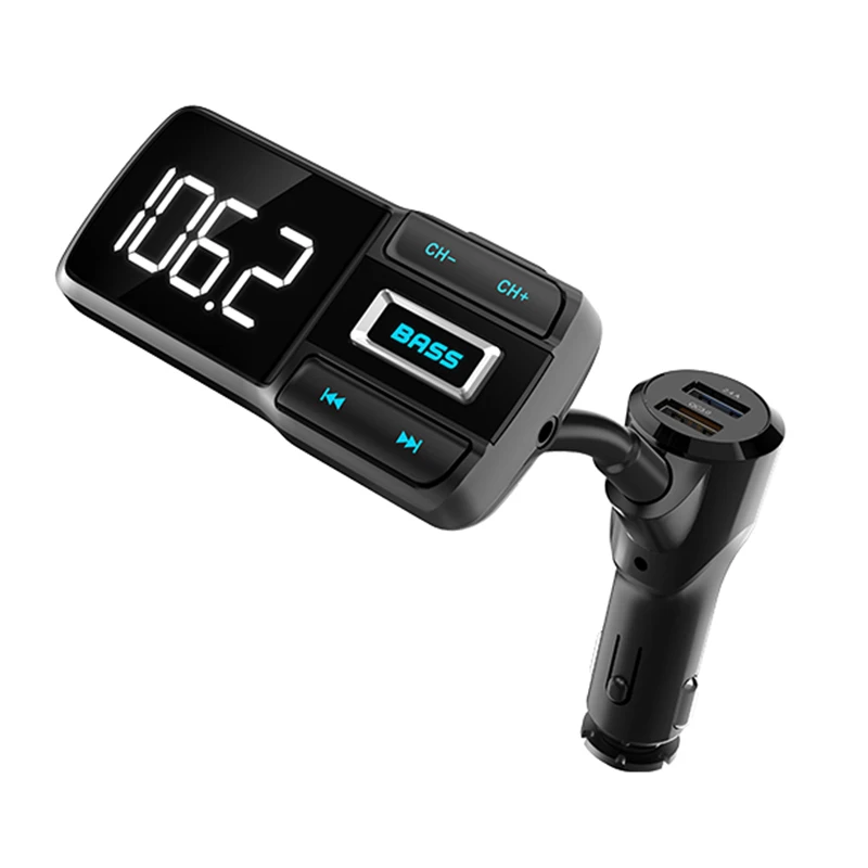 
Bluetooth Handsfree Car Kit FM Dual Transmitter USB 5V 3.4A Car Charging vehicle FM Modulator 
