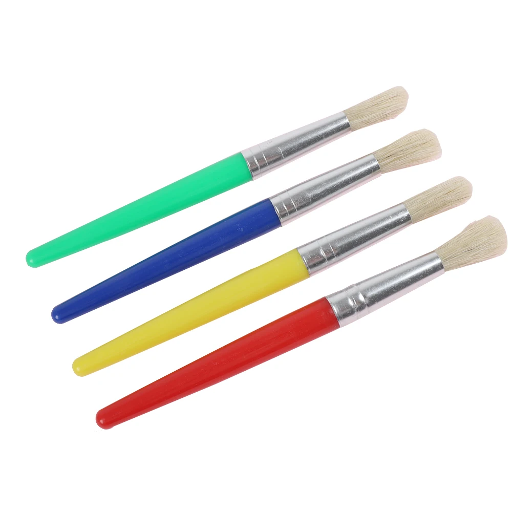 4 шт., кисти для рисования маслом, с пластиковой ручкой