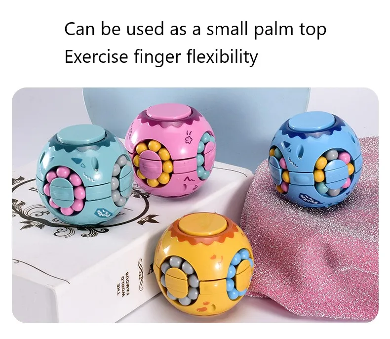 Hot sale Puzzle Ball Creative Rotating Magic Bean Hand Spinner Stress Relief Fidget Toys for Kids