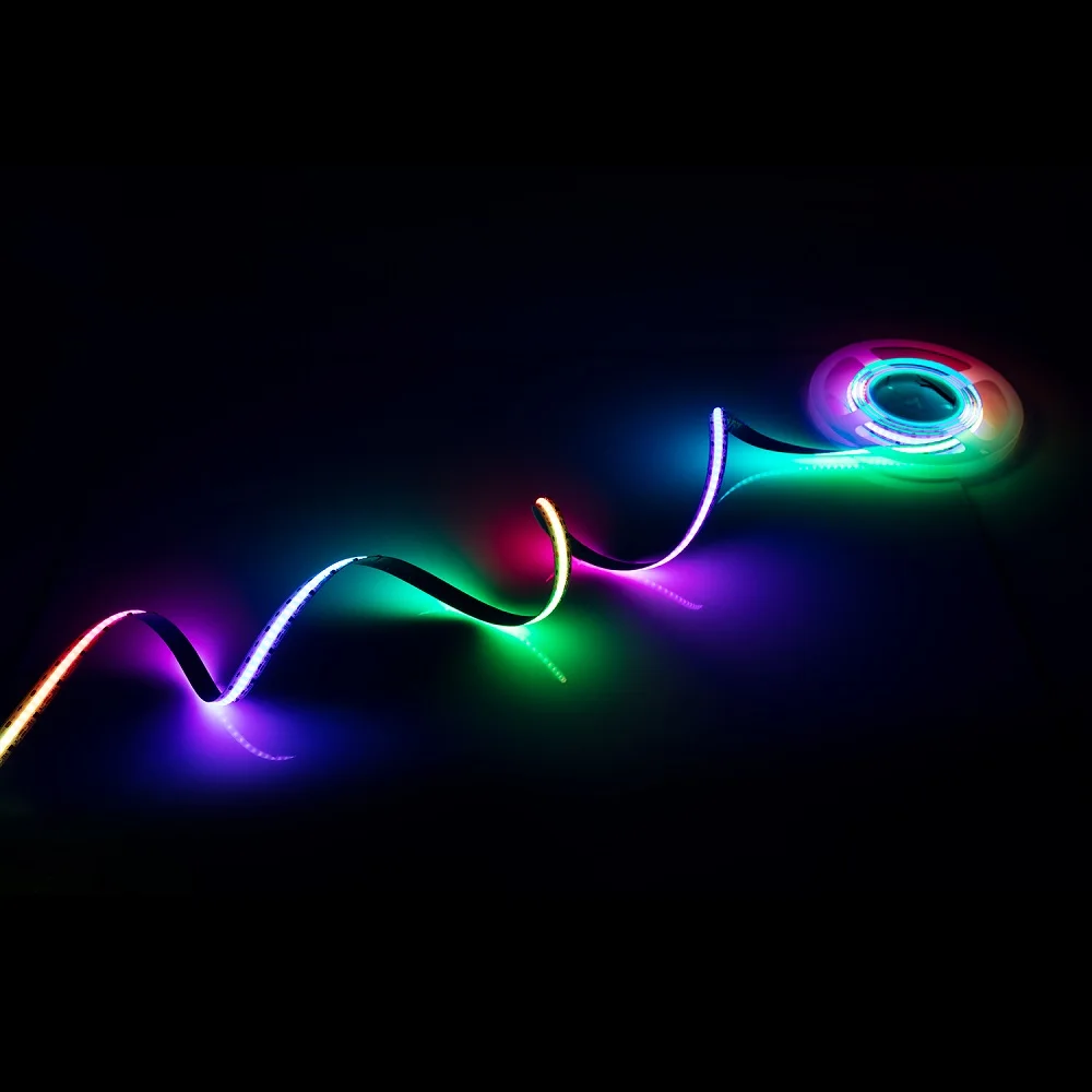 Commercial Dream Full Color RGBW DC12V 24V Magic Digital No Light Point RGBIC Soft 630/m Smart Addressable RGB COB LED Strips