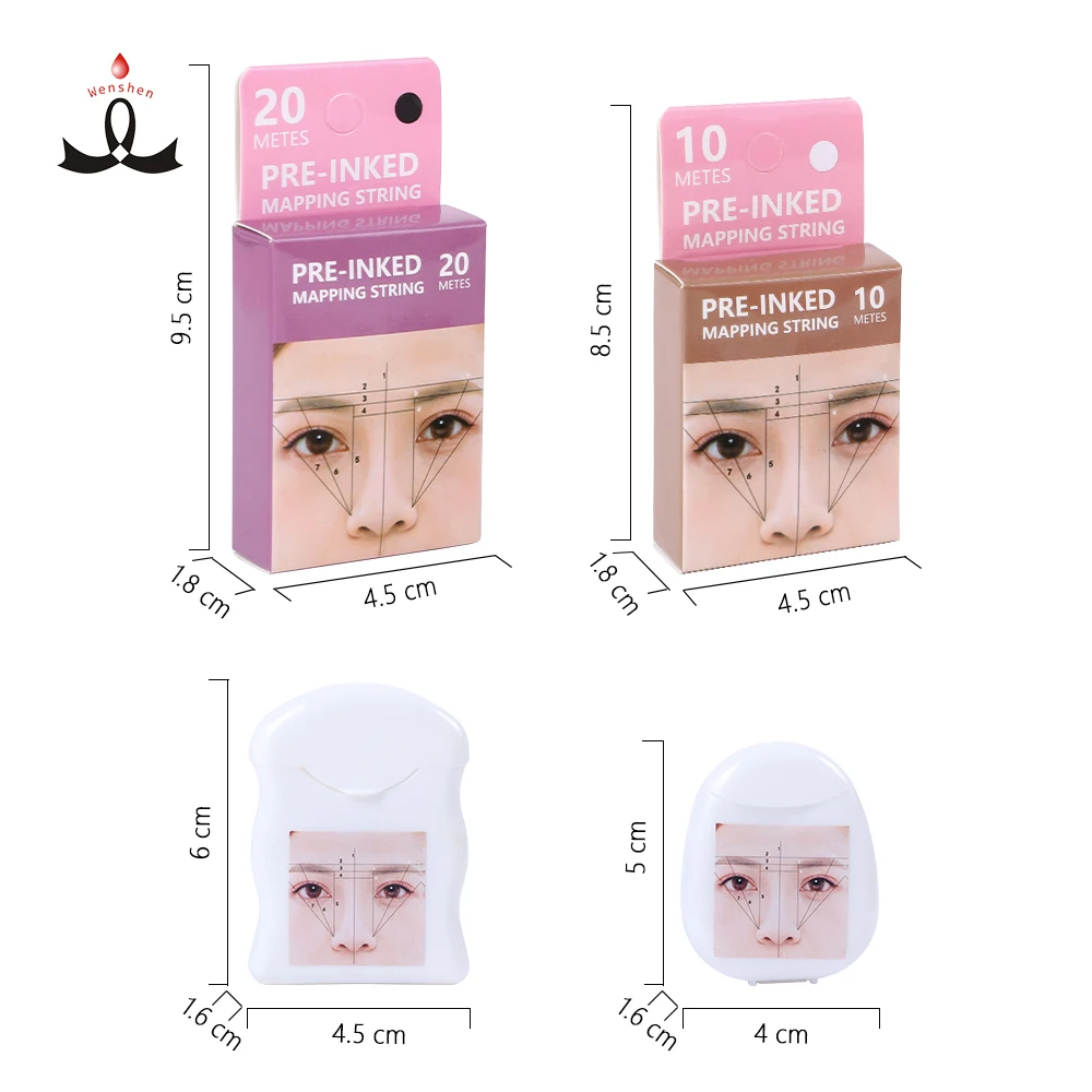 Wenshen Microblading Pre-inked Mapping String Microblading Eyebrow Design Shaping Tool Measuring Tools Eyebrow Stencil