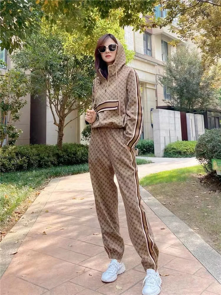 Plus Size Sweatsuits For Women Set 2 Piece Hoodie Jacket Tracksuits Pant Outfits Jogger Casual Half Zipper Sportswear