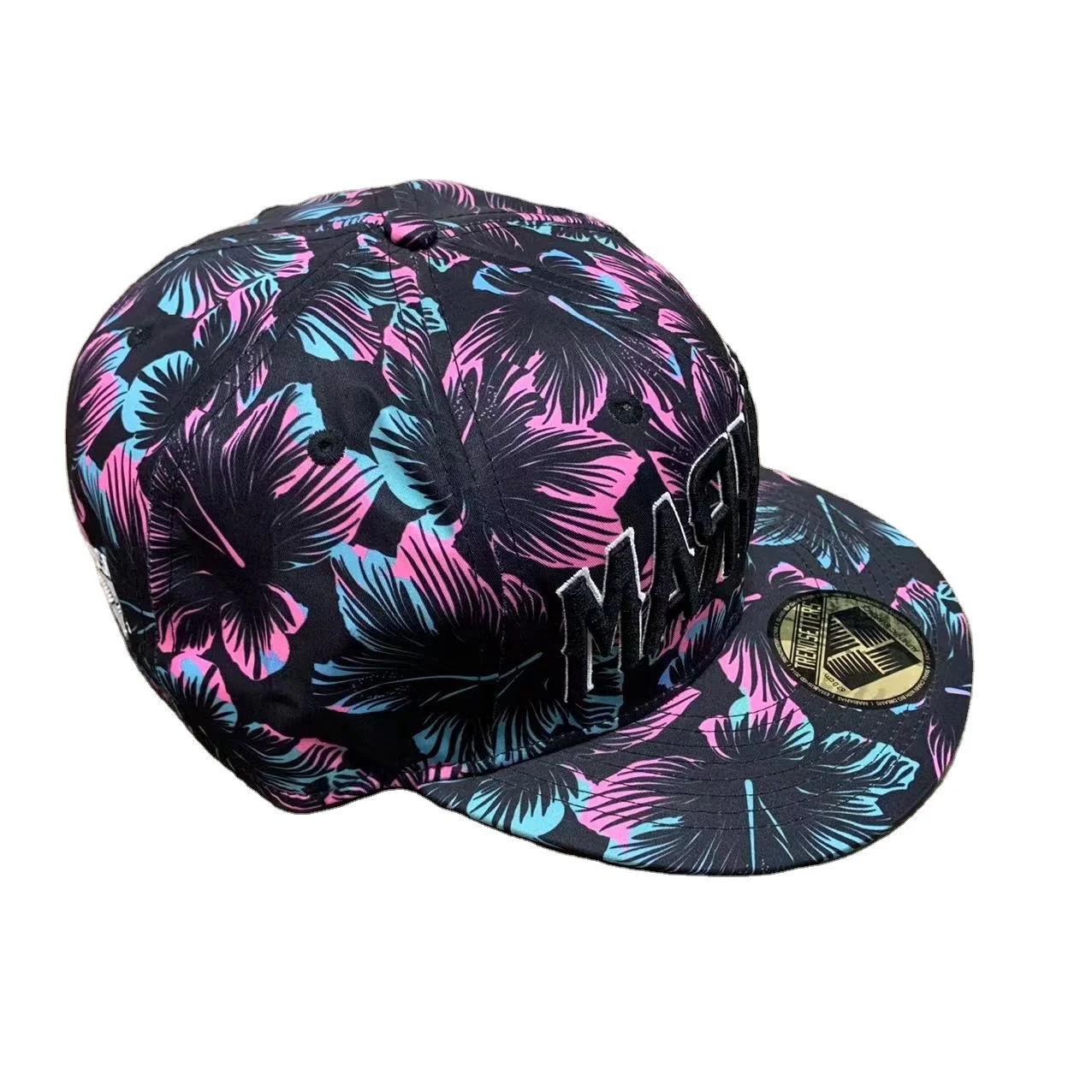 Sublimation Printed 6 Panel Baseball Cap Hat 3D Puff Embroidery Sublimation Snapback Cap Custom Snap Back Hat With Logo