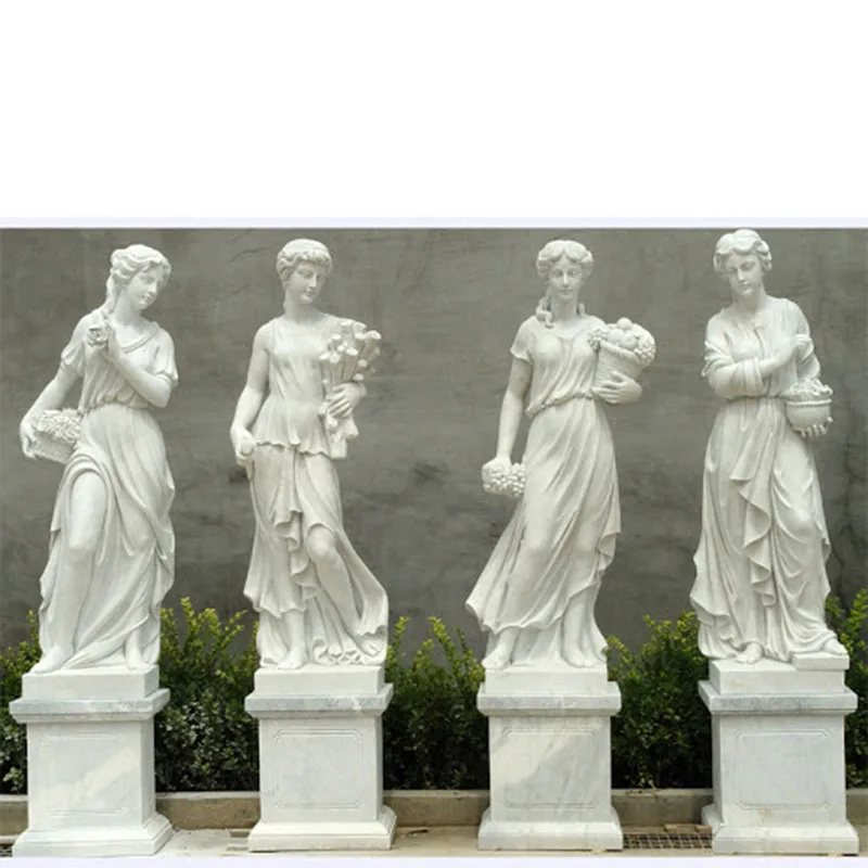 Factory Hand Carving Garden Decoration Marble Greek Figure Sculpture Large Four Seasons Goddess Marble Statues For Sale