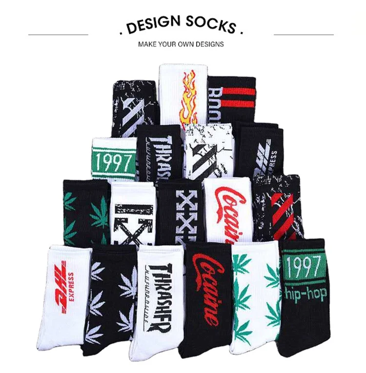 Mock Up Free Design low MOQ personalized brand designer Cotton Men And Women Crew Custom Logo Socks unisex